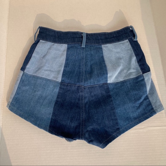 SHEIN | Shorts | Patchwork Print Denim 
